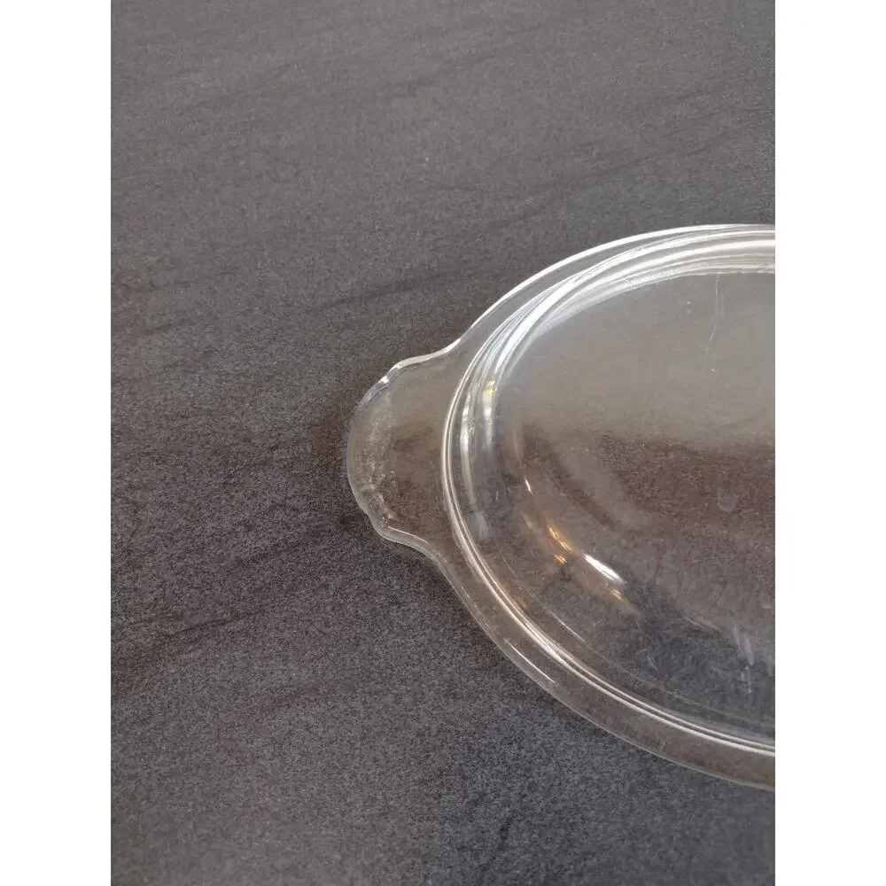 Fire King 467 Clear Glass Lid Tab Handles Oval 8x6 In Casserole Dish Replacement